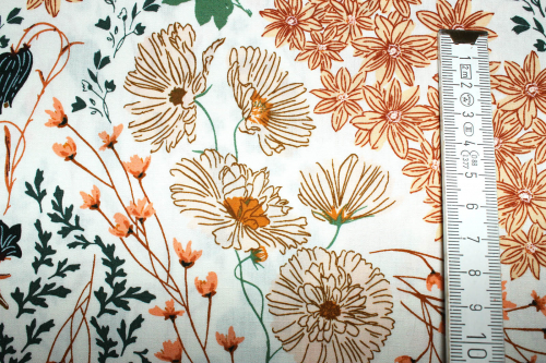 Preview: Designerbaumwollstoff Bluebells & Buttercups Heron (10 cm)